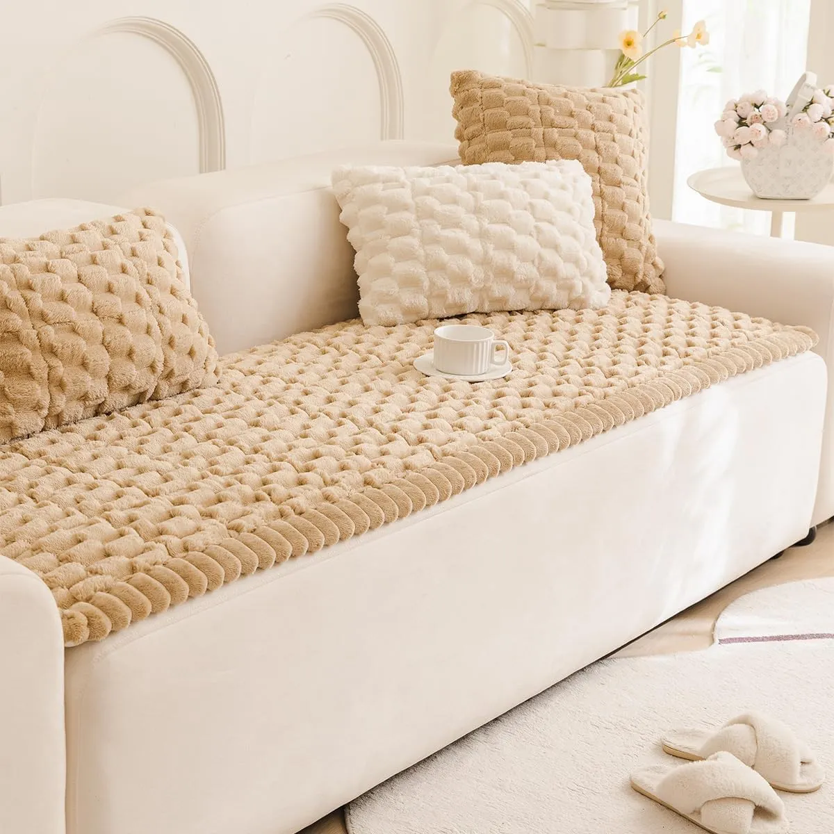Non-Slip Pet Sofa Cover, Washable Couch Protector for Cushion, Dog Friendly Furniture Covers