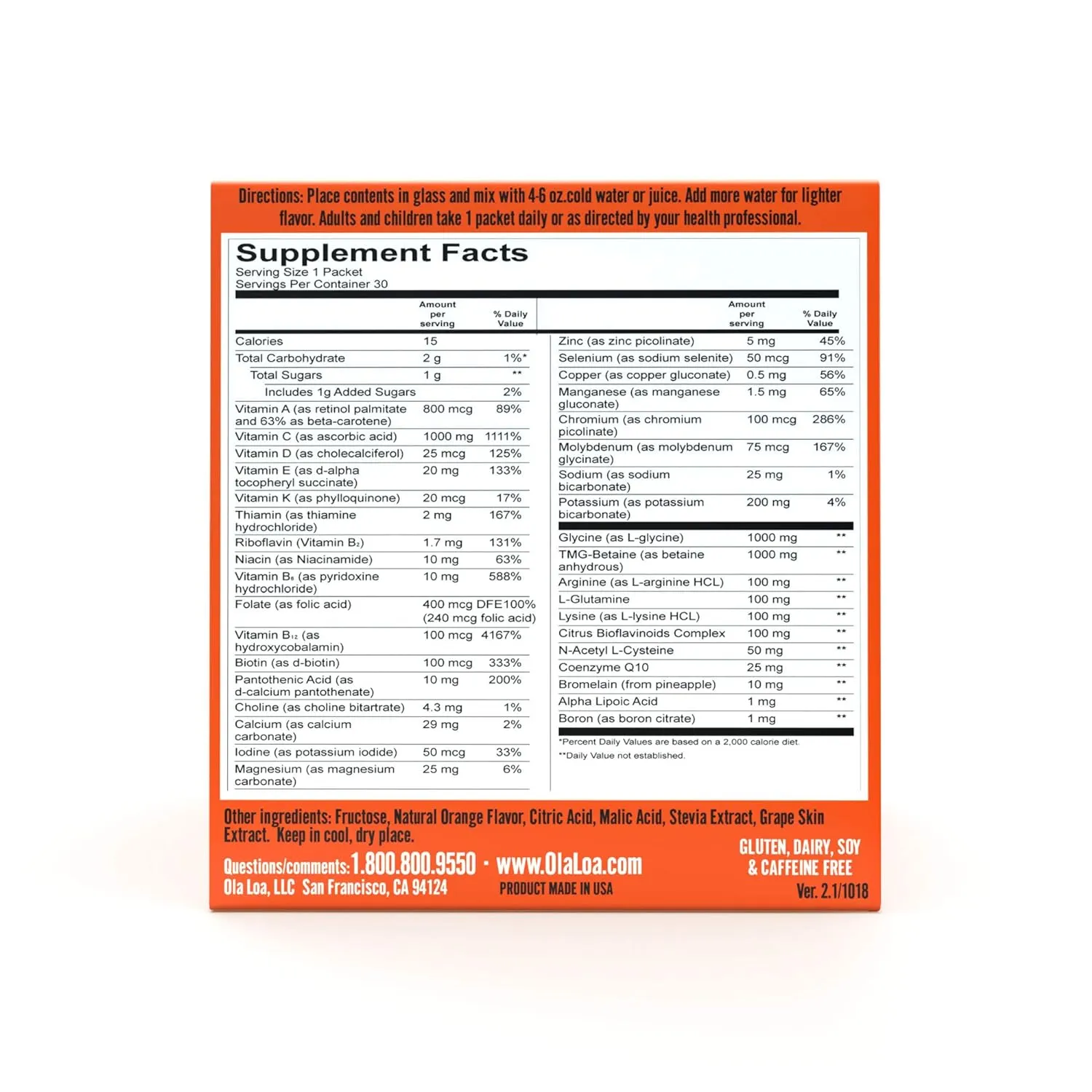 Ola Loa Energy Multi-Vitamin (Pack of 30) - Orange