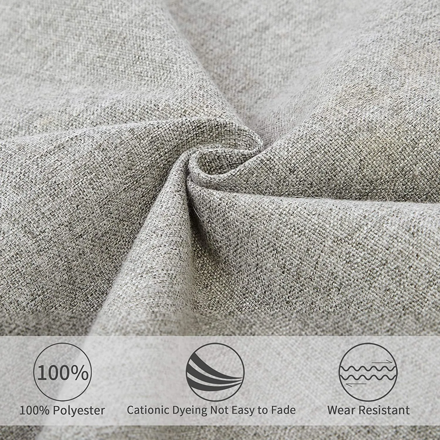 Panku Orthopedic Dog Beds for Extra Large Dogs, Dog Pad for Crate with Durable Washable Waterproof Linen Removable Cover, Grey