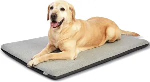 Panku Orthopedic Dog Beds for Extra Large Dogs, Dog Pad for Crate with Durable Washable Waterproof Linen Removable Cover, Grey