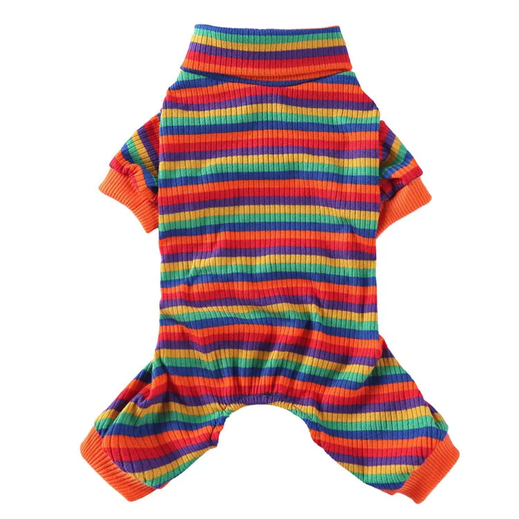 Pet Multi Stripe Turtleneck Pajama