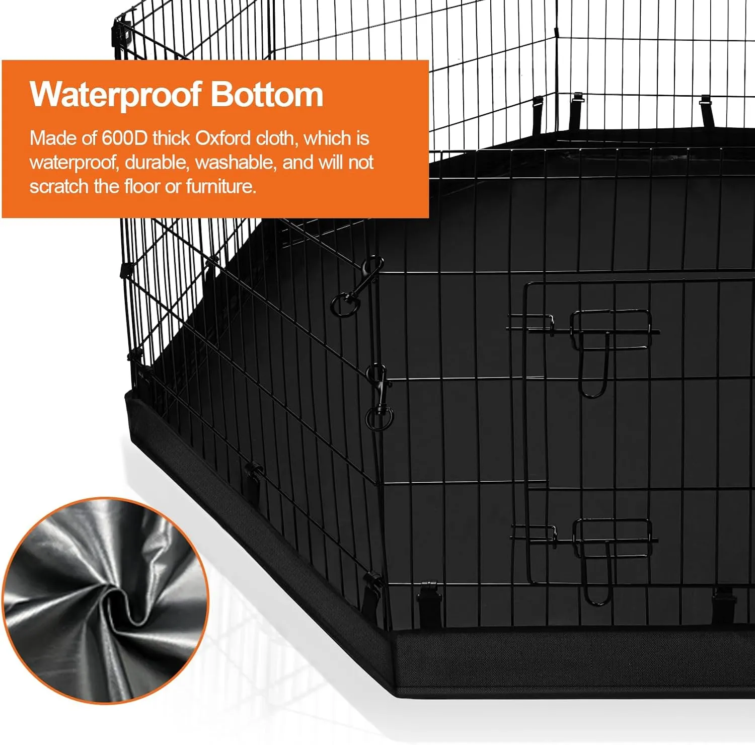 PJYuCien Puppy Playpen Indoor - 8 Panels 24H Dog Playpen with Storage Bag and Bottom, Better for Small Pets