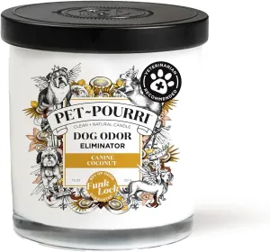 Poo-Pourri Canine Coconut Dog Deodorizer Candle  Puppy & Dog Safe  Plant Based Ingredients & Wax  Vet Approved  Aromatherapy & Air Freshener for Pet Odor  Scented with Bamboo, Jasmine & Pear