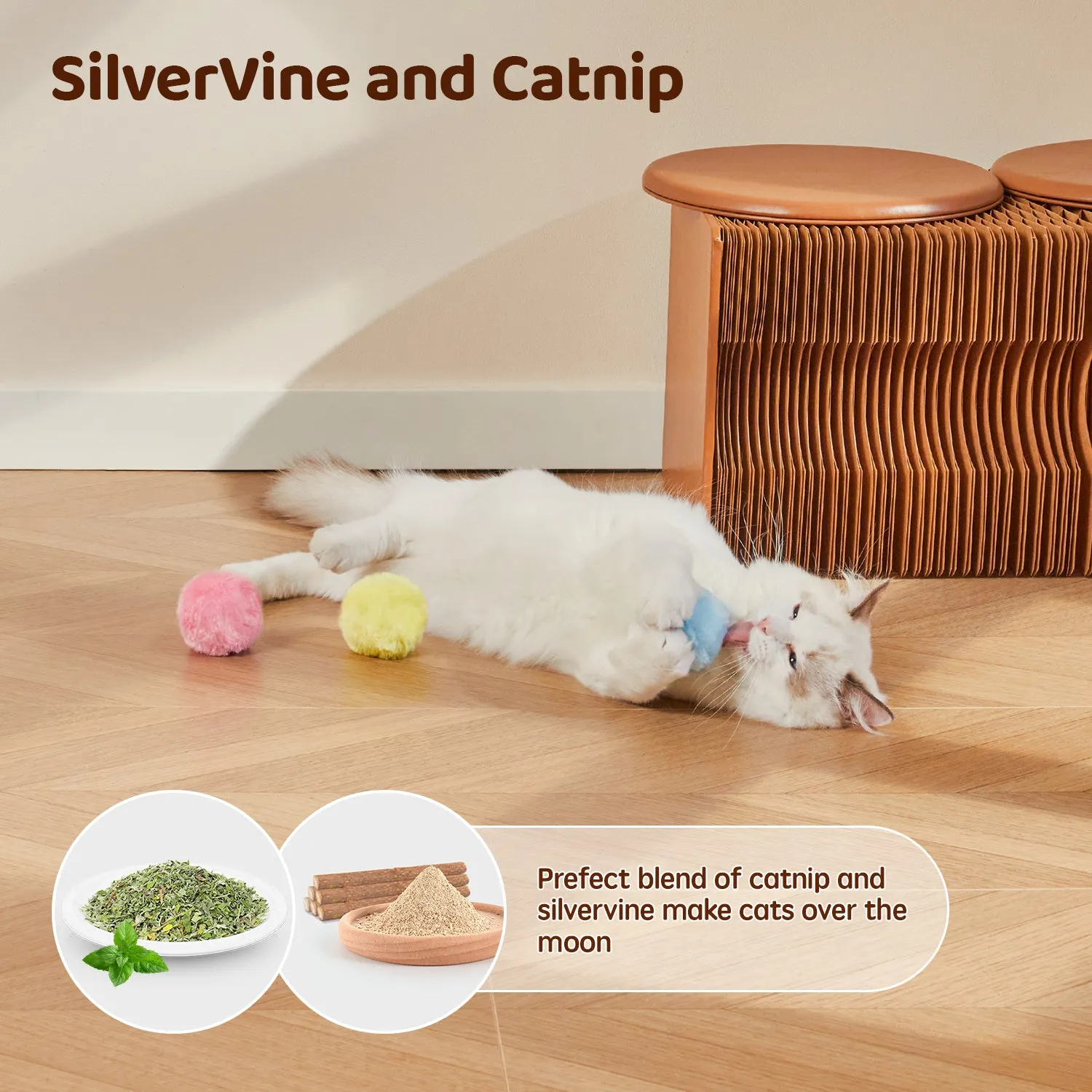 Potaroma Chirping Cat Toys Balls