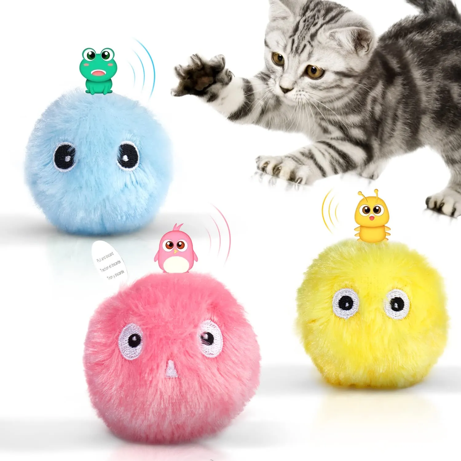 Potaroma Chirping Cat Toys Balls