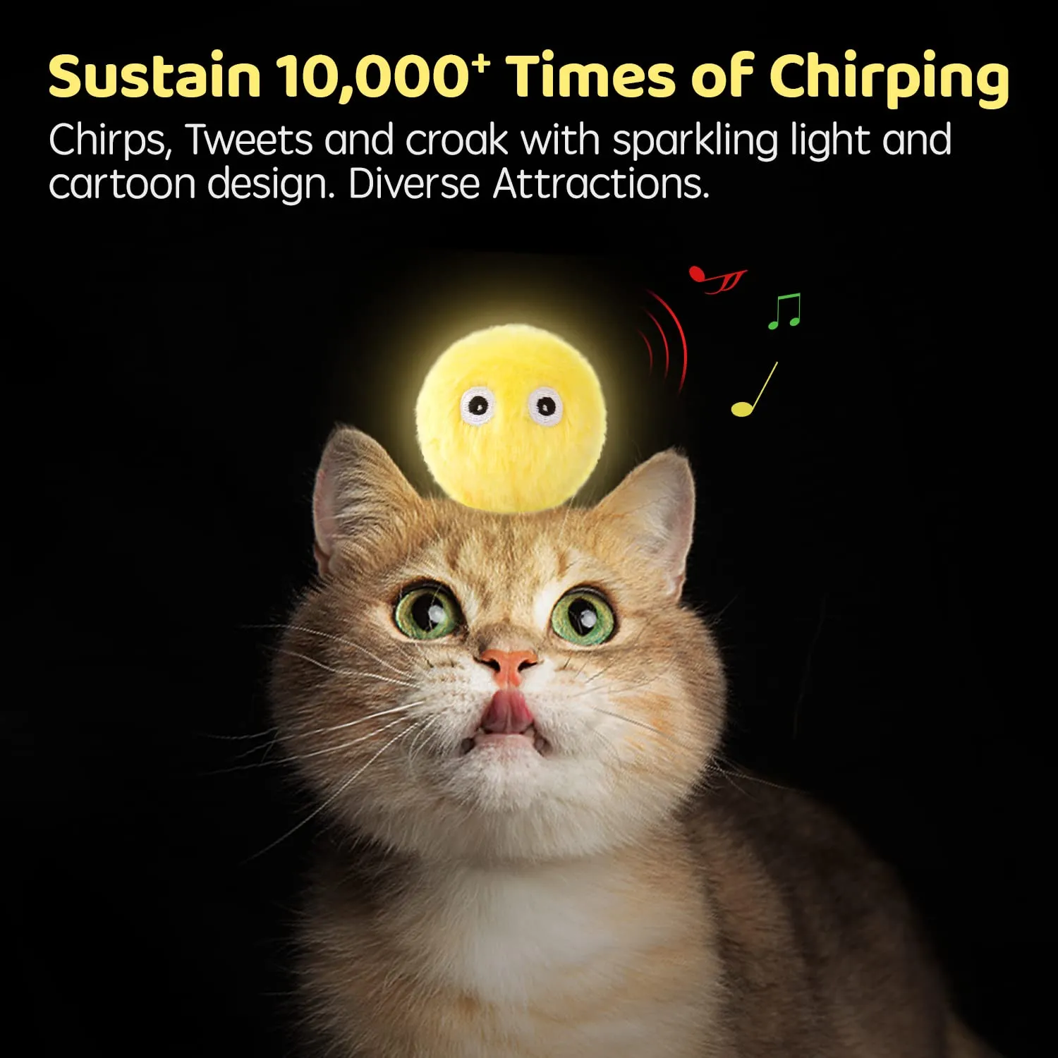 Potaroma Chirping Cat Toys Balls