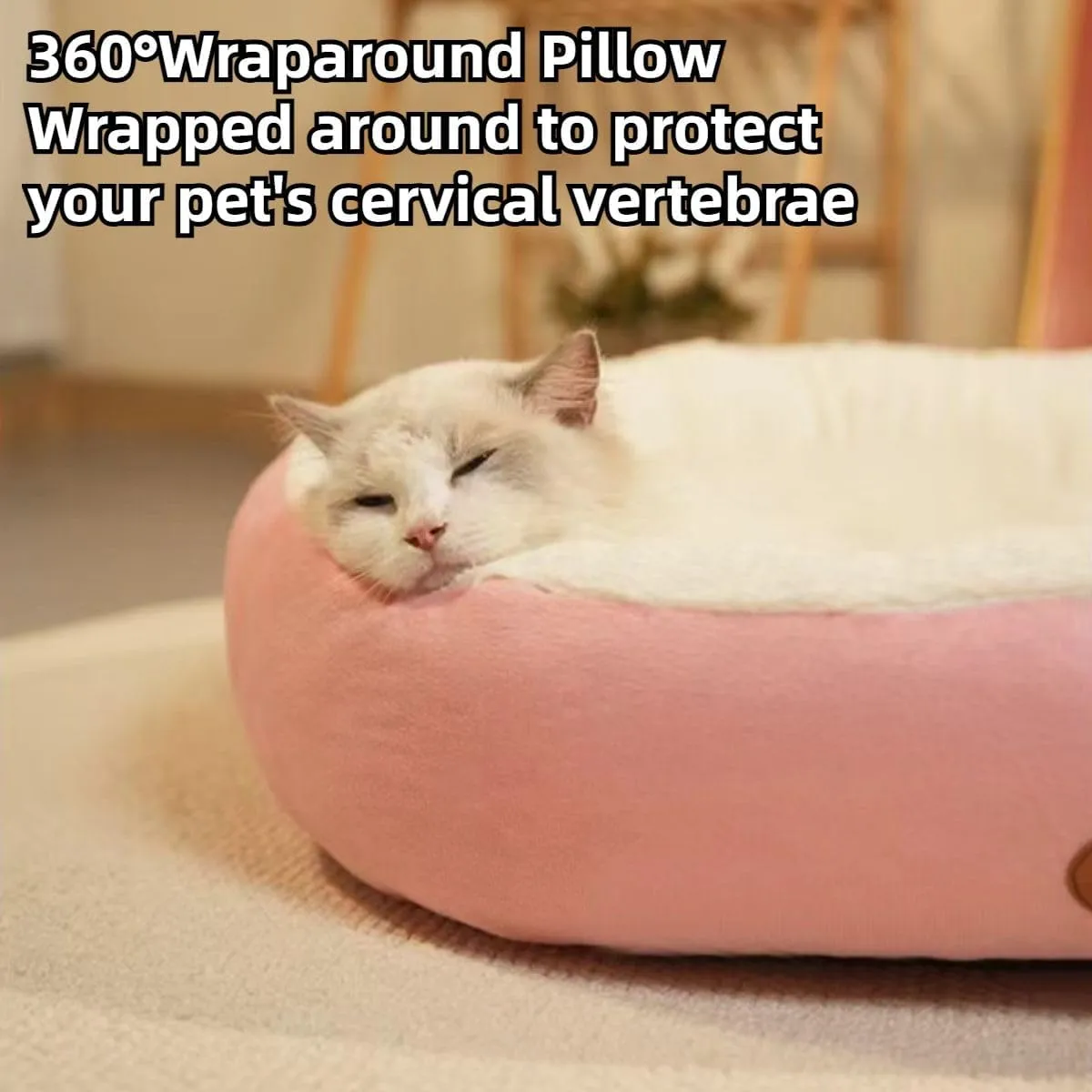 Round Donut Cat and Dog Cushion Bed, Pet Bed for Cats or Small Medium Large Dogs, Anti-Slip & Water-Resistant Bottom, Super Soft Durable Fabric Pet Beds, Washable Cat & Dog Bed (Green,Medium)