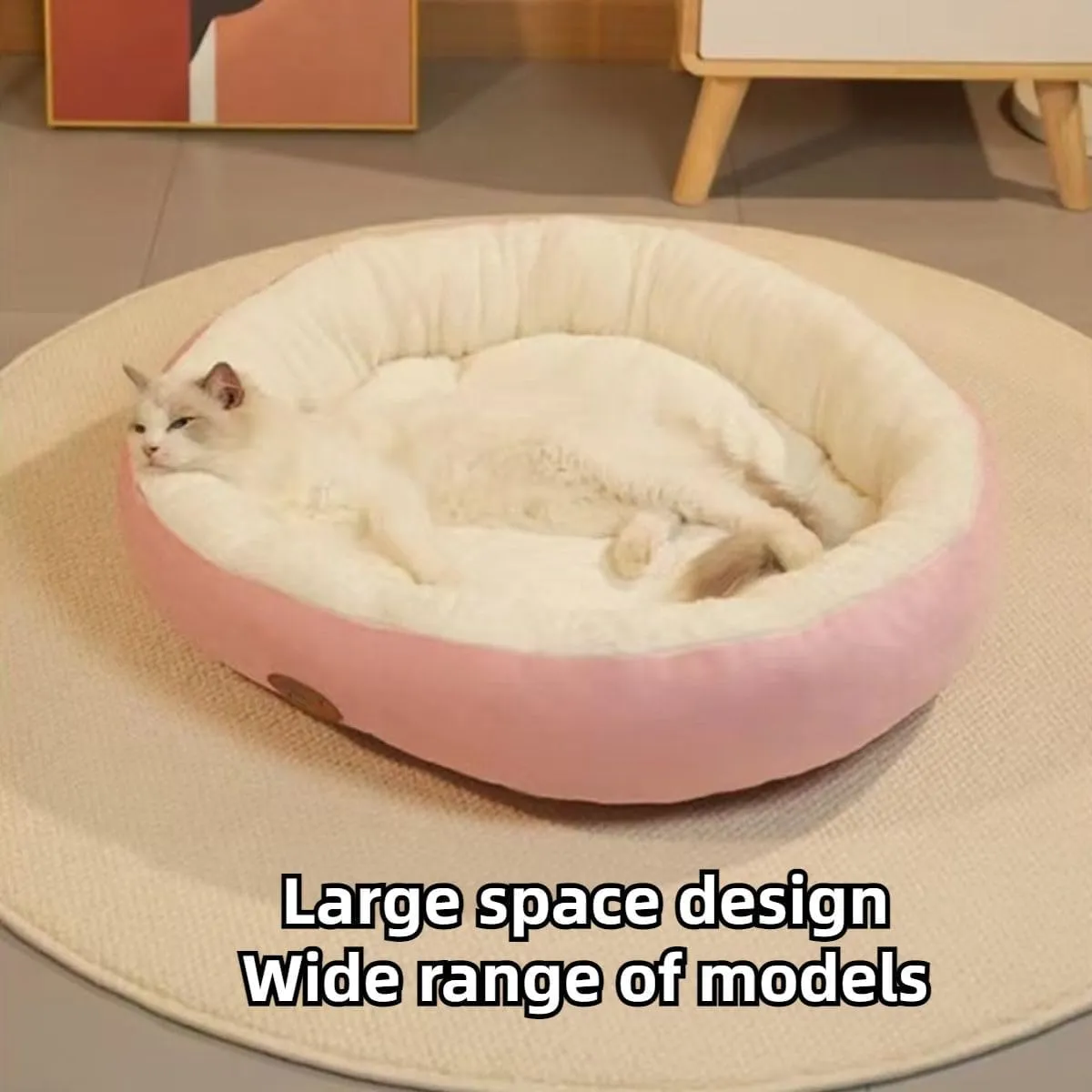 Round Donut Cat and Dog Cushion Bed, Pet Bed for Cats or Small Medium Large Dogs, Anti-Slip & Water-Resistant Bottom, Super Soft Durable Fabric Pet Beds, Washable Cat & Dog Bed (Green,Medium)