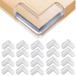 Safety Corner Protectors Guards, 20pcs Baby Proofing Safety Corner Clear Furniture Table Corner Protection, Kids Soft Table Corner Protectors for Child for Furniture Against Sharp Corners