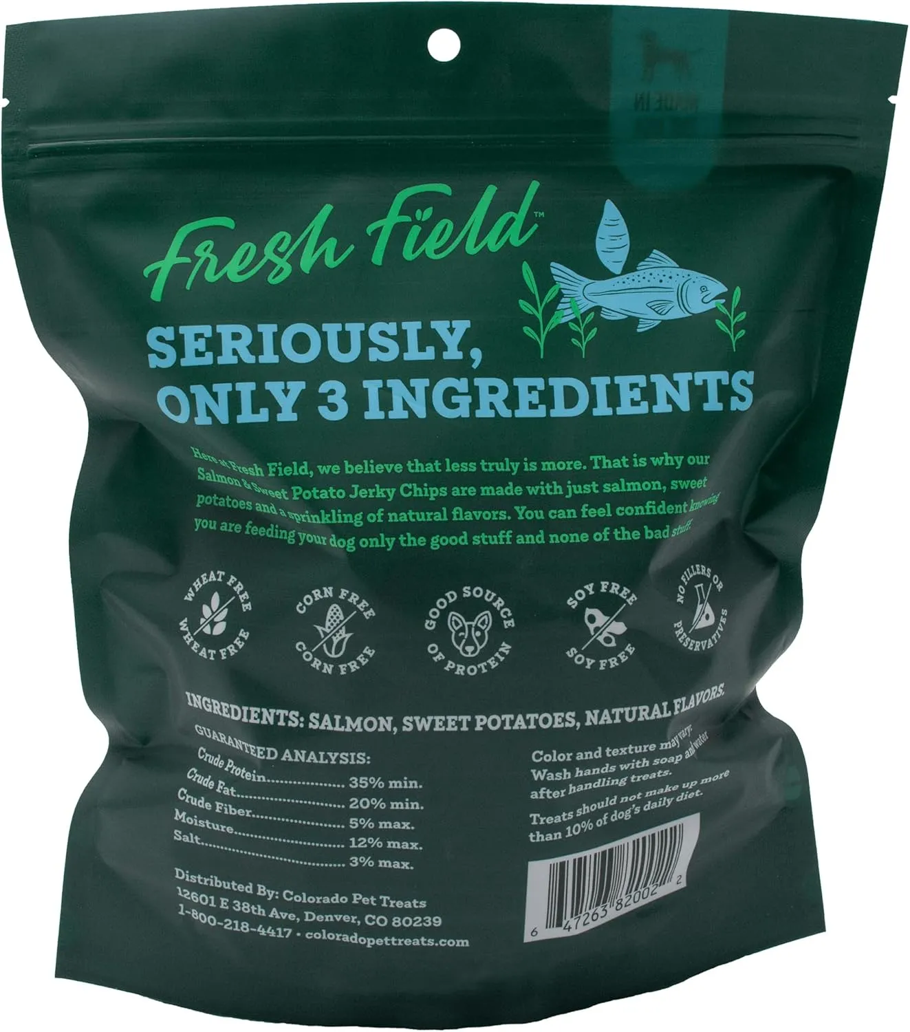 Salmon & Sweet Potato Jerky Chips, 14 oz  All-Natural Dog Treats, USA Made, Omega-3 Rich, Supports Health