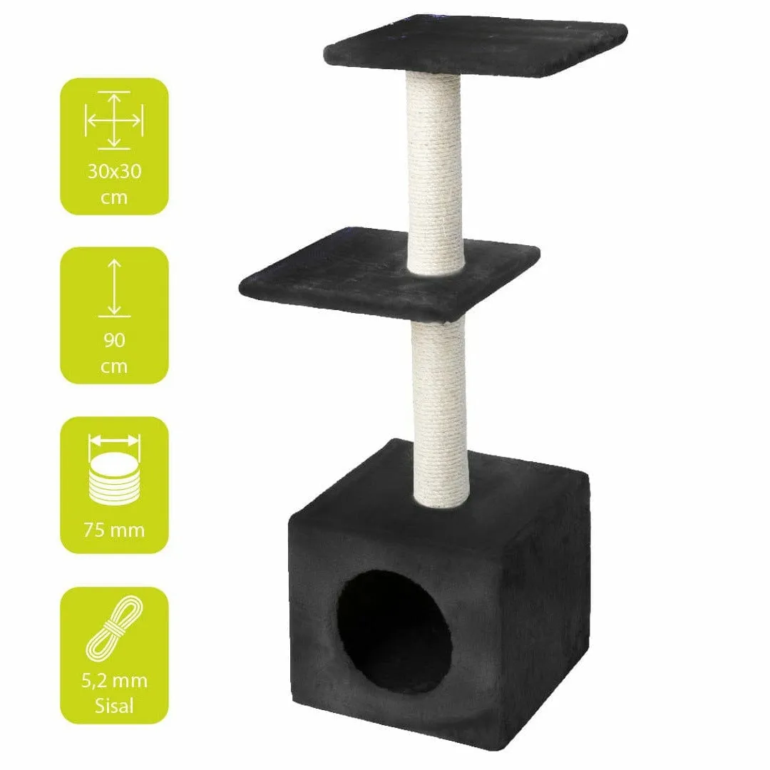 SCRATCHING TREE CLASSICTREE PALAZZO 30x30x90CM black