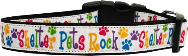 Shelter Pets Rock Nylon Dog Collars Medium