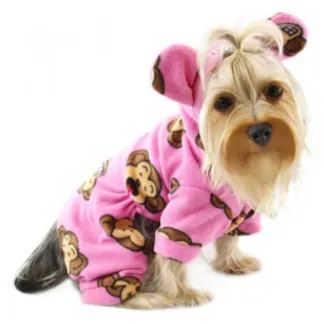 Silly Monkey Fleece Hooded Pajamas – Pink