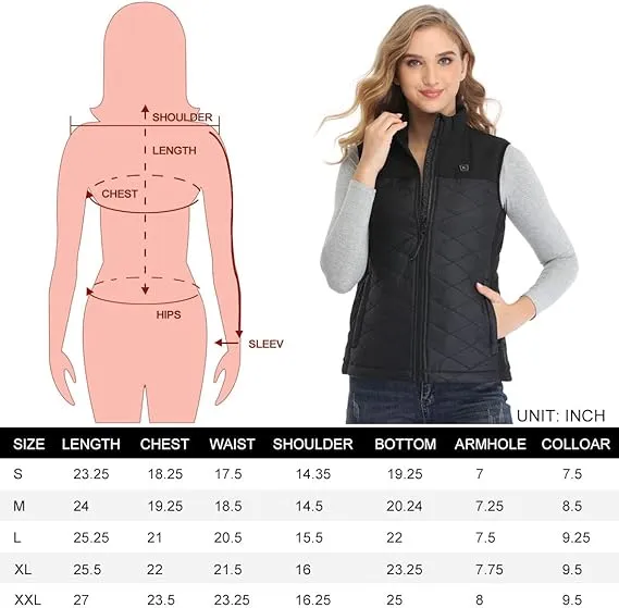 Smarkey Women's Battery Heated Jacket with 1pc 5000mah and Charger
