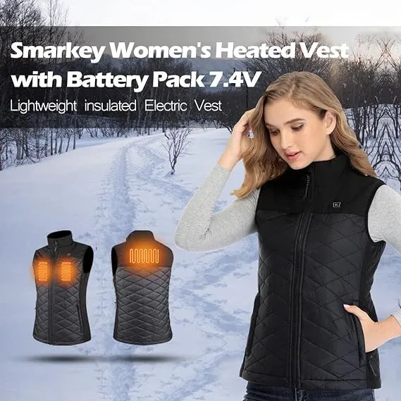 Smarkey Women's Battery Heated Jacket with 1pc 5000mah and Charger