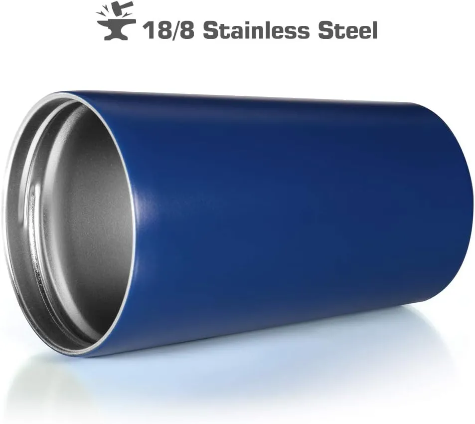Snack tumbler with lid and straw, stainless steel insulated 2-in-1 travel coffee mug, water bottle with snack cup (Royal Blue, 16 OZ)