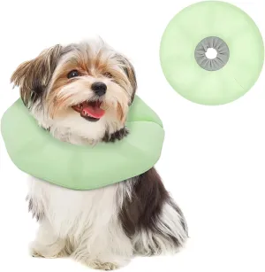 Soft Inflatable Dog Cone Collar Alternative to Stop Licking- Adjustable Dog Neck Donut Collar for Surgery Recovery, Cone for Dogs X-Small and Puppy (Light Green)
