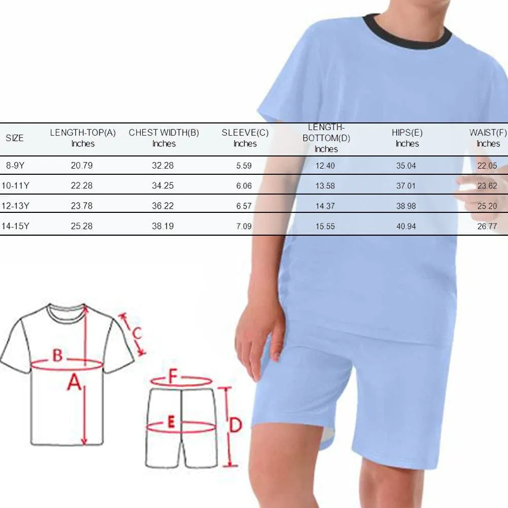 [Special Sale] Little Kids Pajamas Custom Face Seamless Nightwear Personalized Kid's Short Sleeve Pajama Set 2-15Y Boys And Girls