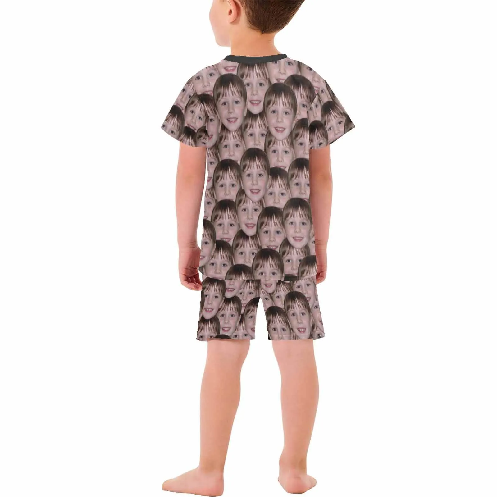 [Special Sale] Little Kids Pajamas Custom Face Seamless Nightwear Personalized Kid's Short Sleeve Pajama Set 2-15Y Boys And Girls