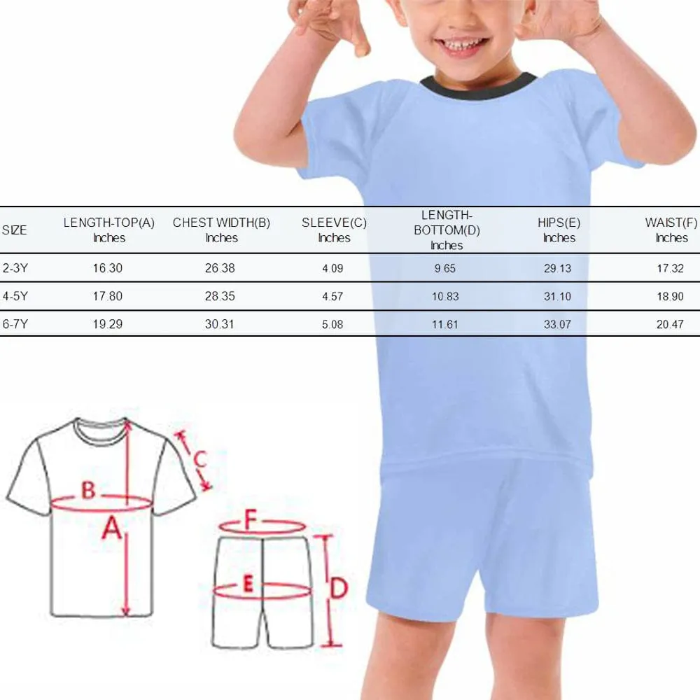 [Special Sale] Little Kids Pajamas Custom Face Seamless Nightwear Personalized Kid's Short Sleeve Pajama Set 2-15Y Boys And Girls