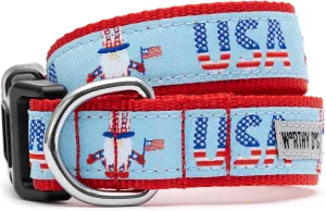 The Worthy Dog Uncle Sam Gnome Collar Durable & Stylish Adjustable Collars for Big & Small Dogs Medium