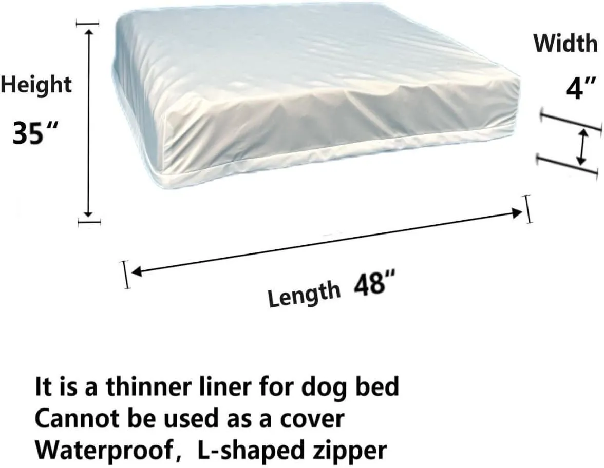 Waterproof Dog Bed Liner Replacement Washable for 48 x 35 Inch Dog Crate Beds
