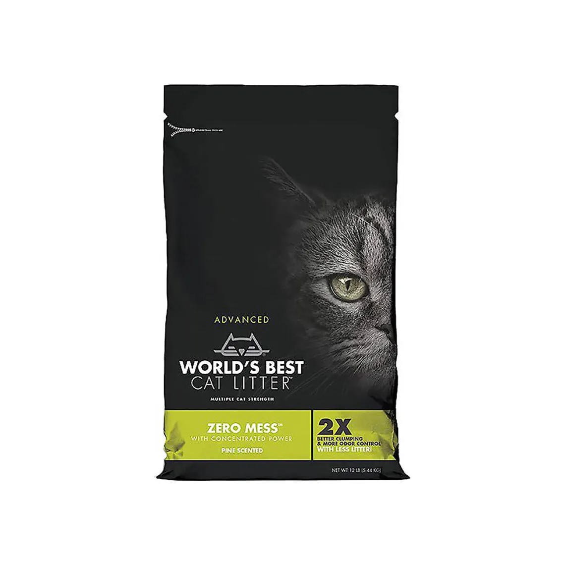 World's Best Cat Litter Yellow Bag Zero Mess Clumping Litter - Pine Scented Cat Litter - 24 lb Bag